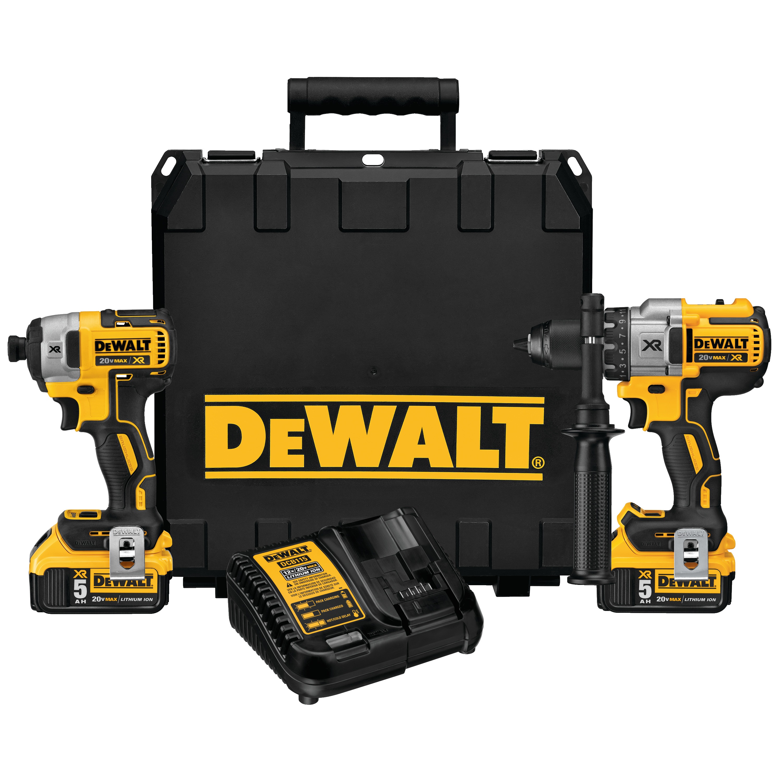 20v Max Cordless Brushless Xr Hammerdrill Impact Driver Combo Kit 5 0ah Dck299p2 Dewalt