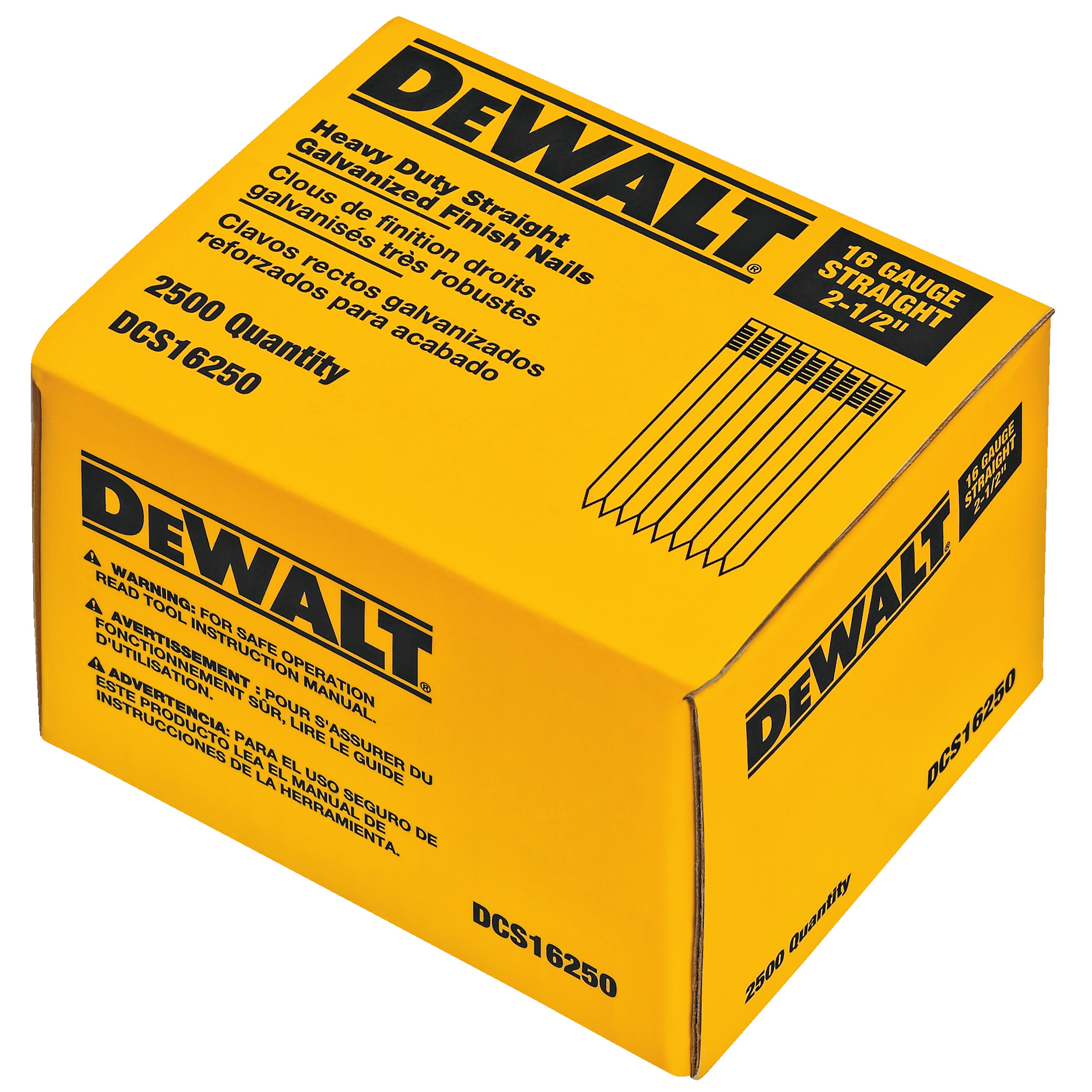 16 Gauge Straight Finish Nails | DEWALT