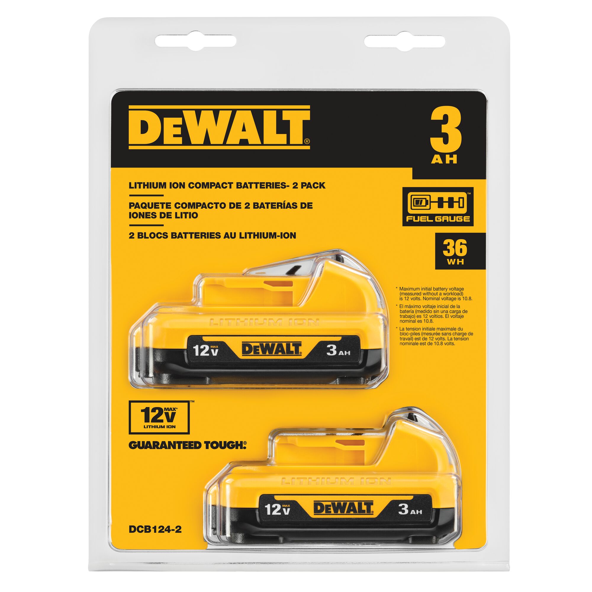 12V MAX 3Ah Lithium Ion Battery 2 Pack DEWALT