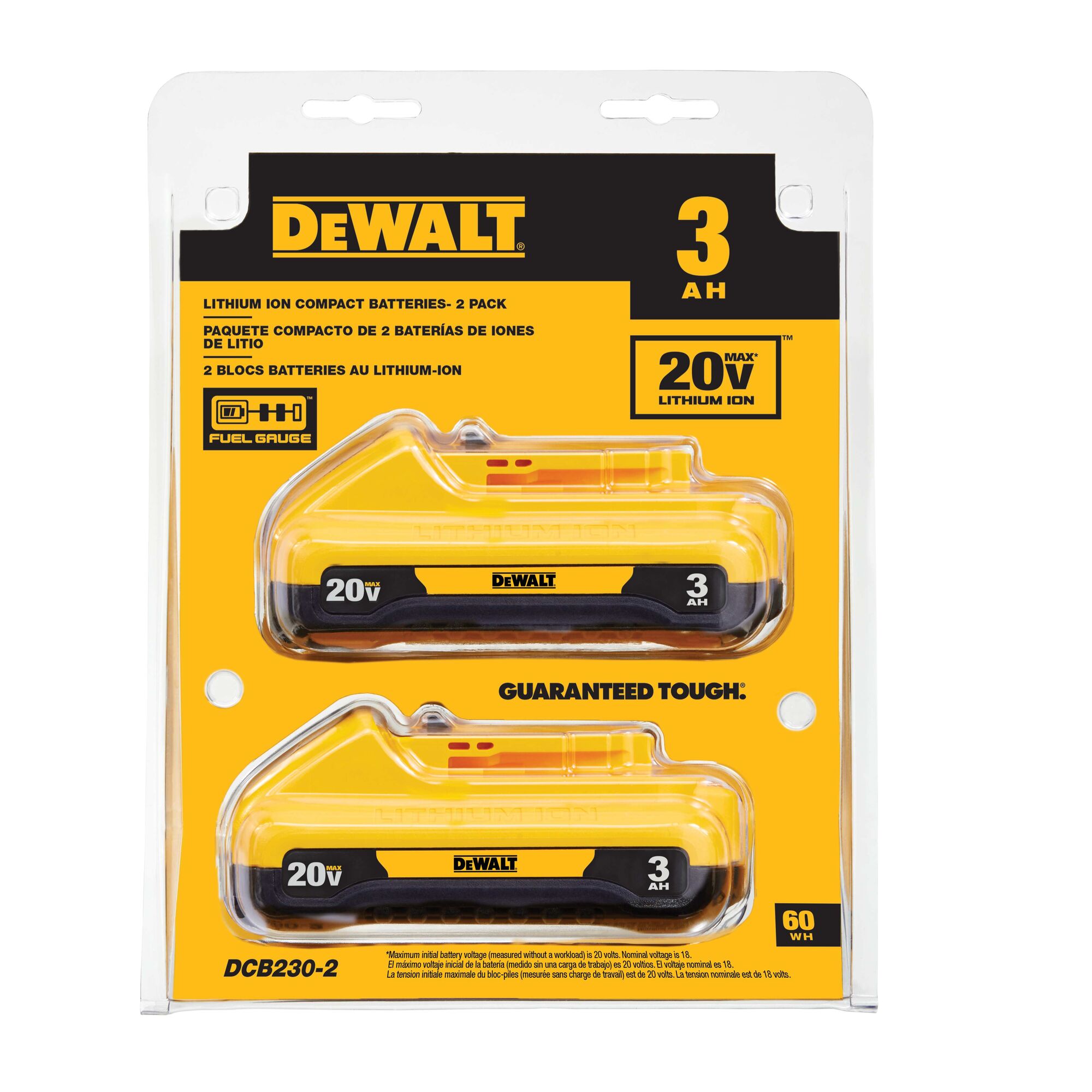 20V MAX Compact 3Ah Battery 2 Pack DEWALT