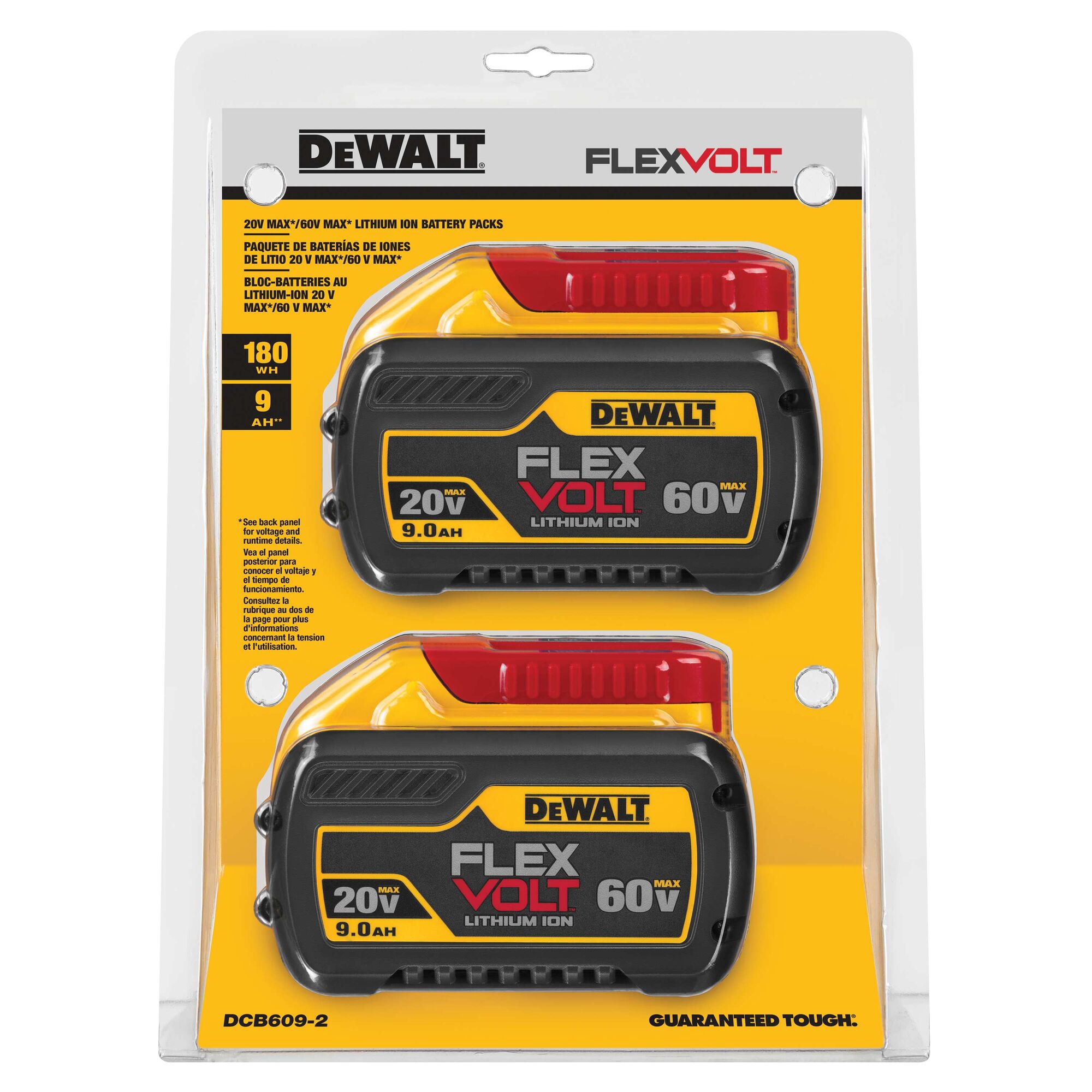 FLEXVOLT 20V 60V MAX 9.0Ah Battery 2 PK DEWALT