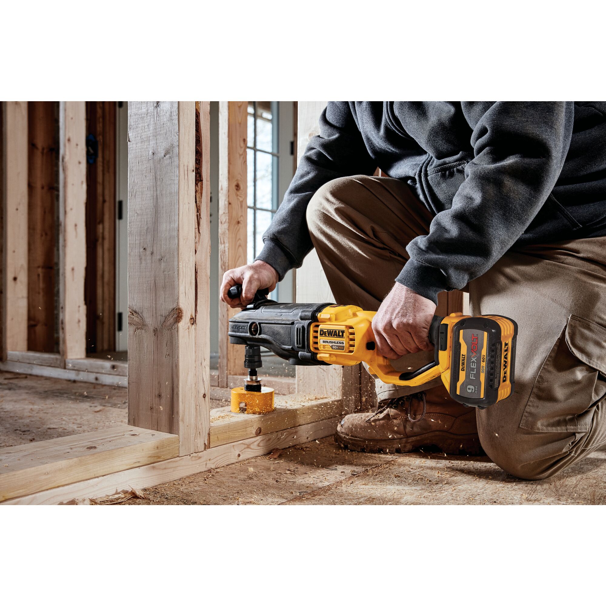 DEWALT FLEXVOLT 60V MAX* Right Angle Drill， Brushless， Quick