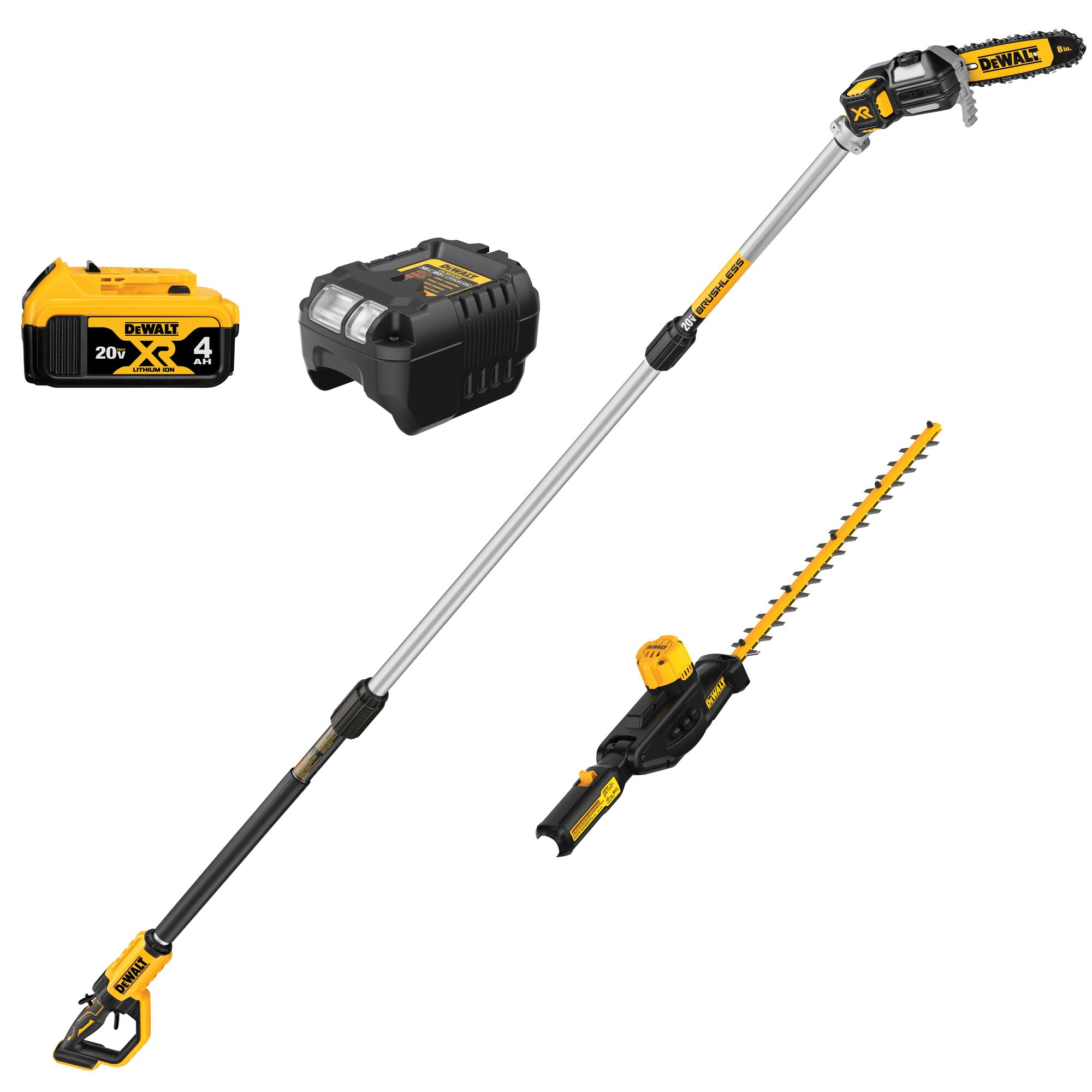 20V MAX Cordless Pole Saw and Pole Hedge Trimmer Combo Kit DEWALT