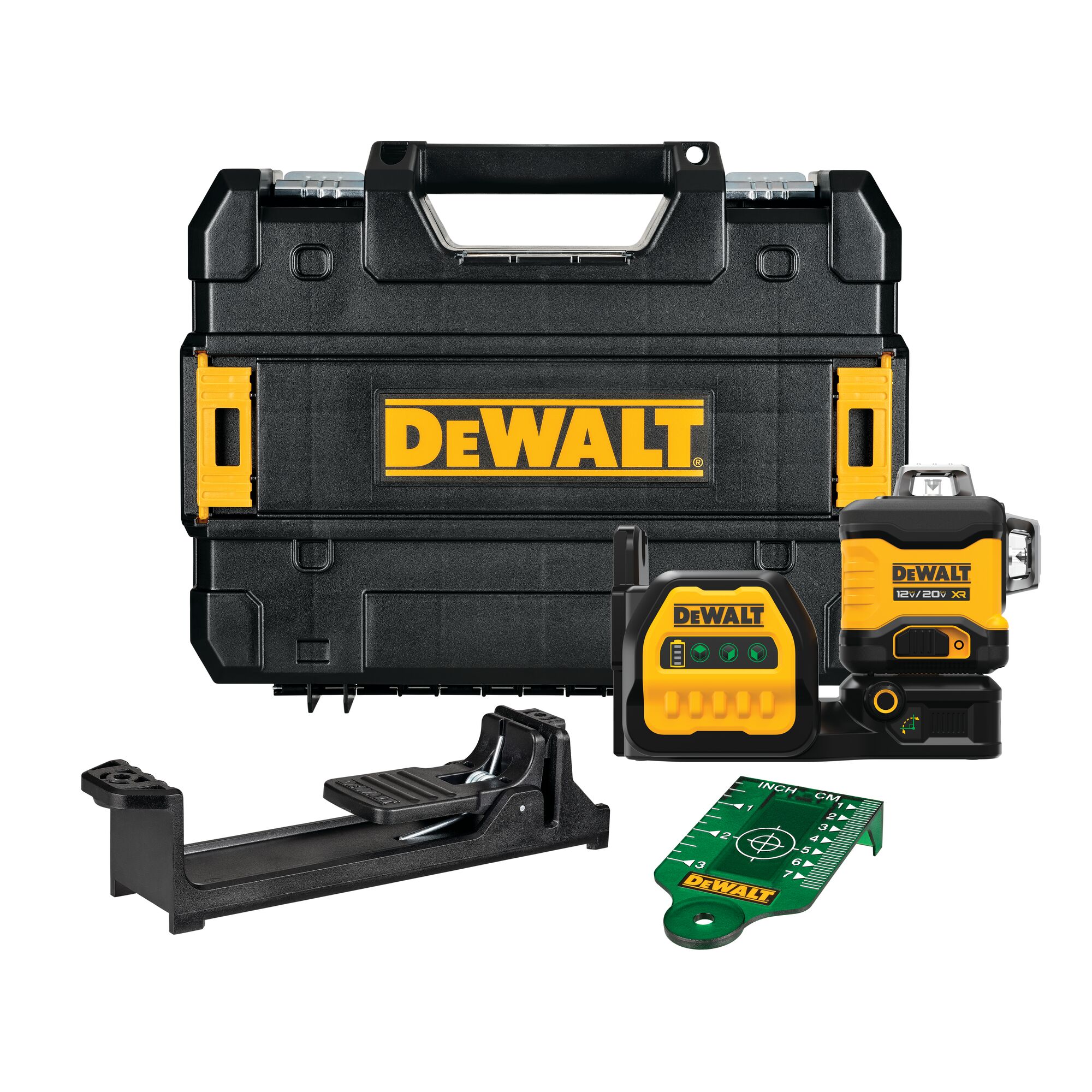 DEWALT 20V MAX レーザーレベル、ジョブサイト、3 x 360、グリーン