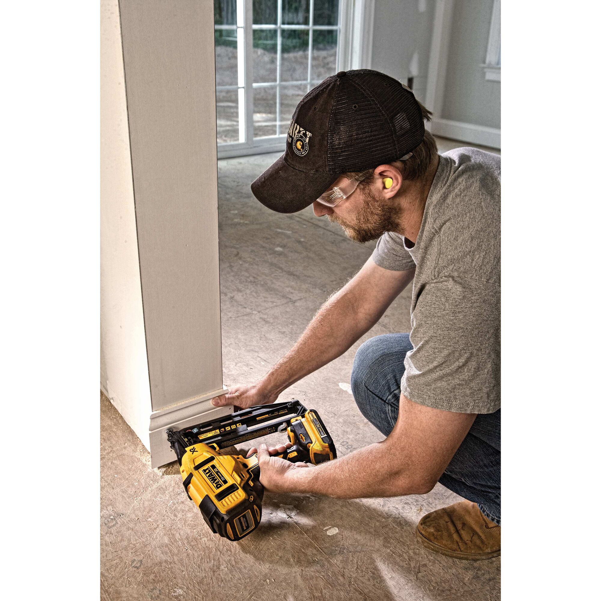 Dewalt trim nail deals gun