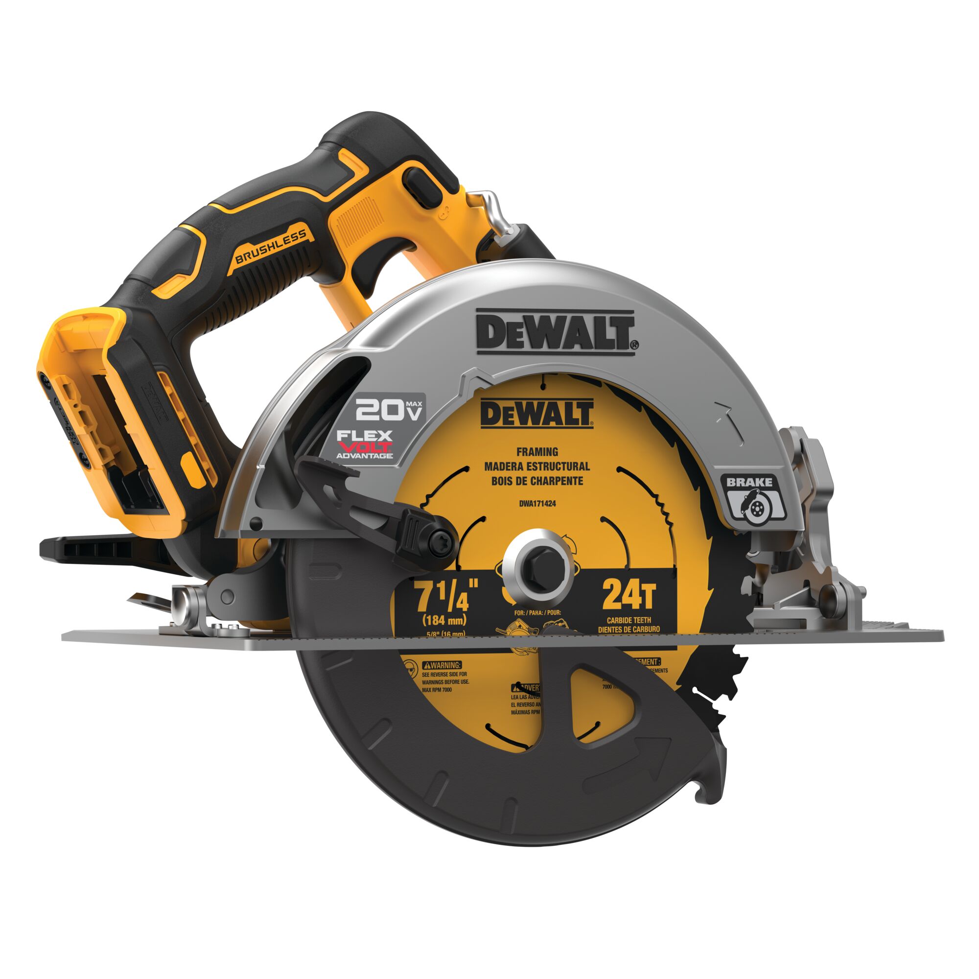 20V MAX 7 1 4 in. Brushless Cordless Circular Saw with FLEXVOLT