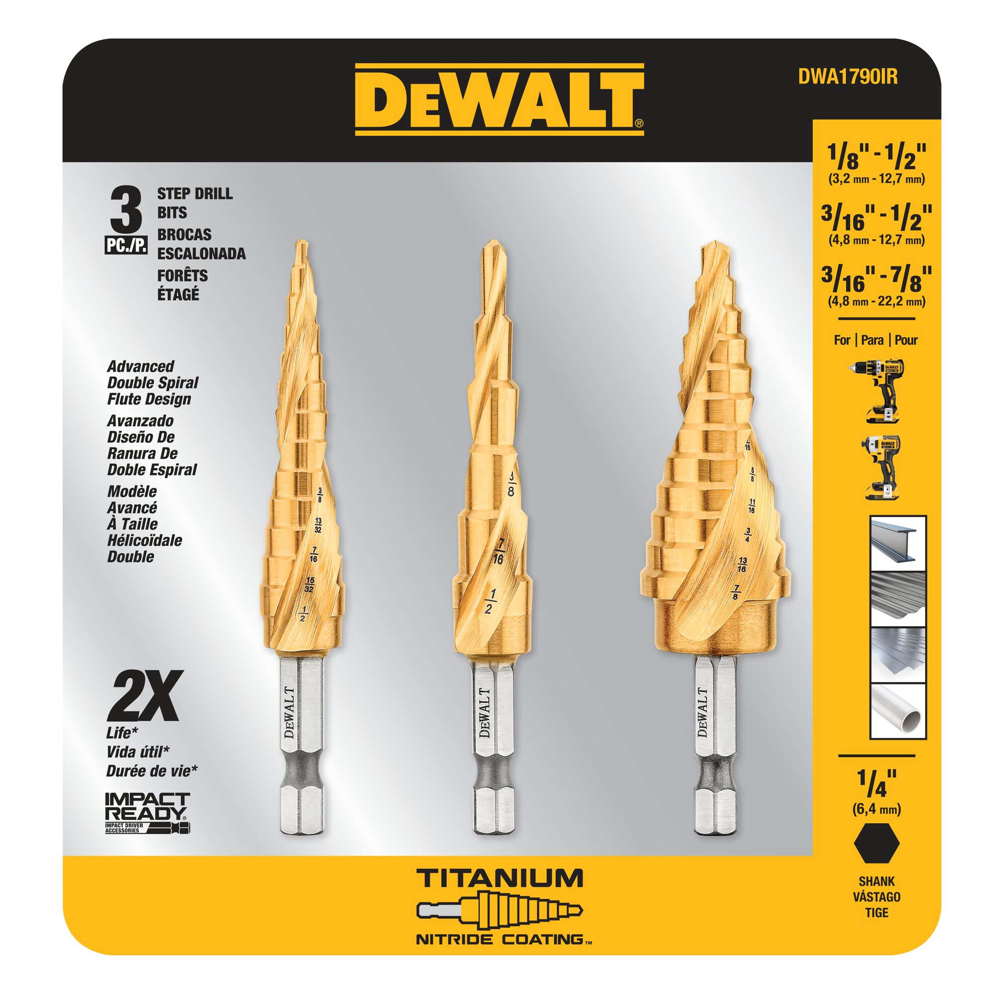 Step drill store dewalt