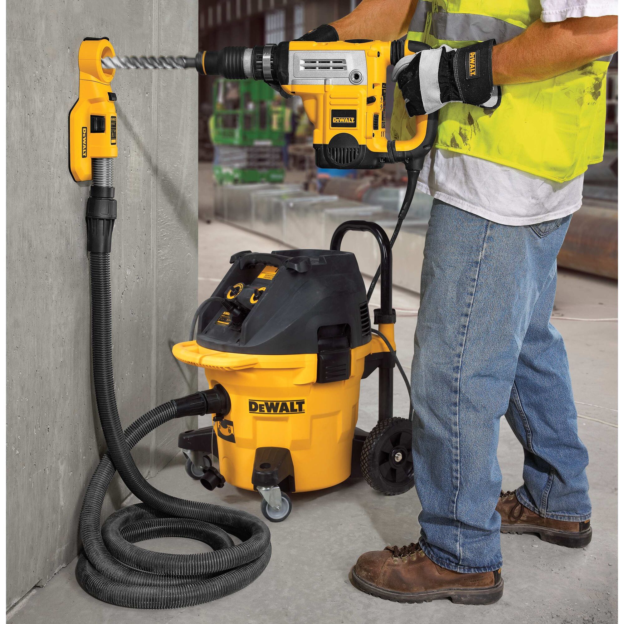 DEWALT DWH050K Large Hammer Drilling Dust Extraction System ， Yellow-