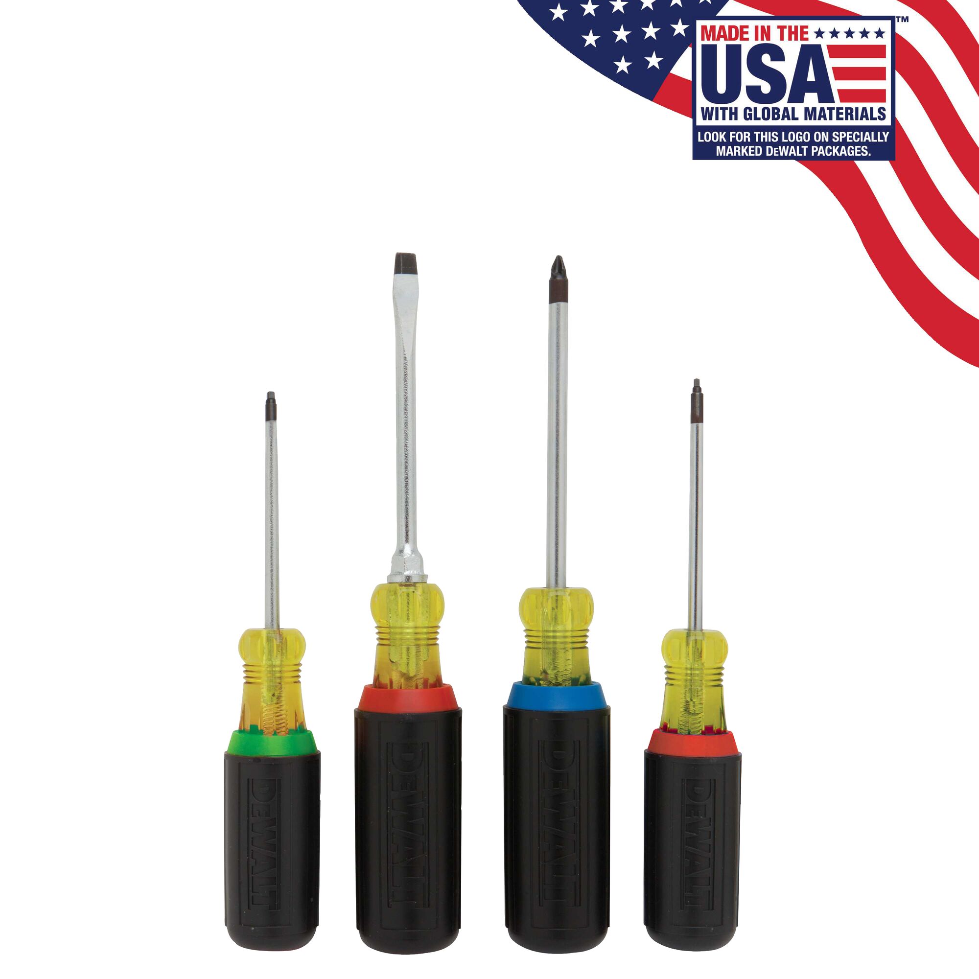 4 Pc Vinyl Grip Screwdriver Set DEWALT