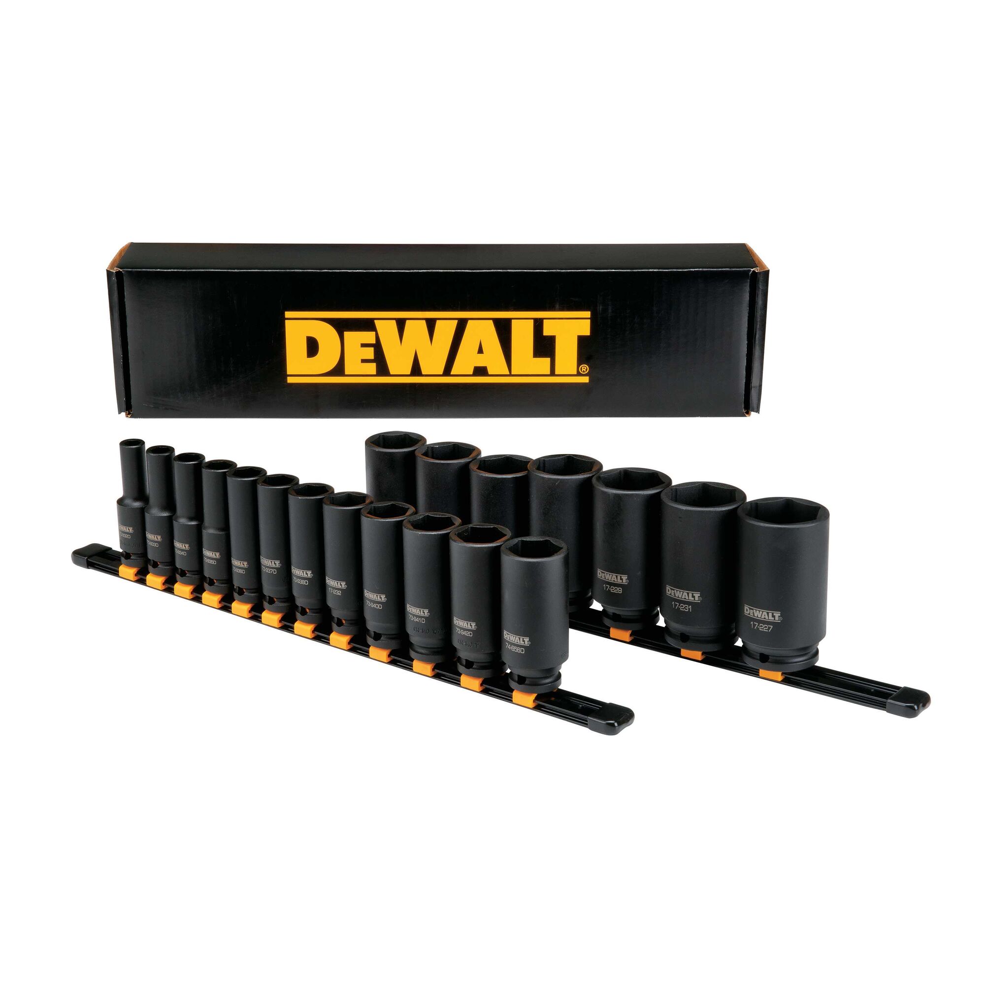 19 Piece 1/2 in Drive Deep Impact Socket Set 6 PT | DEWALT