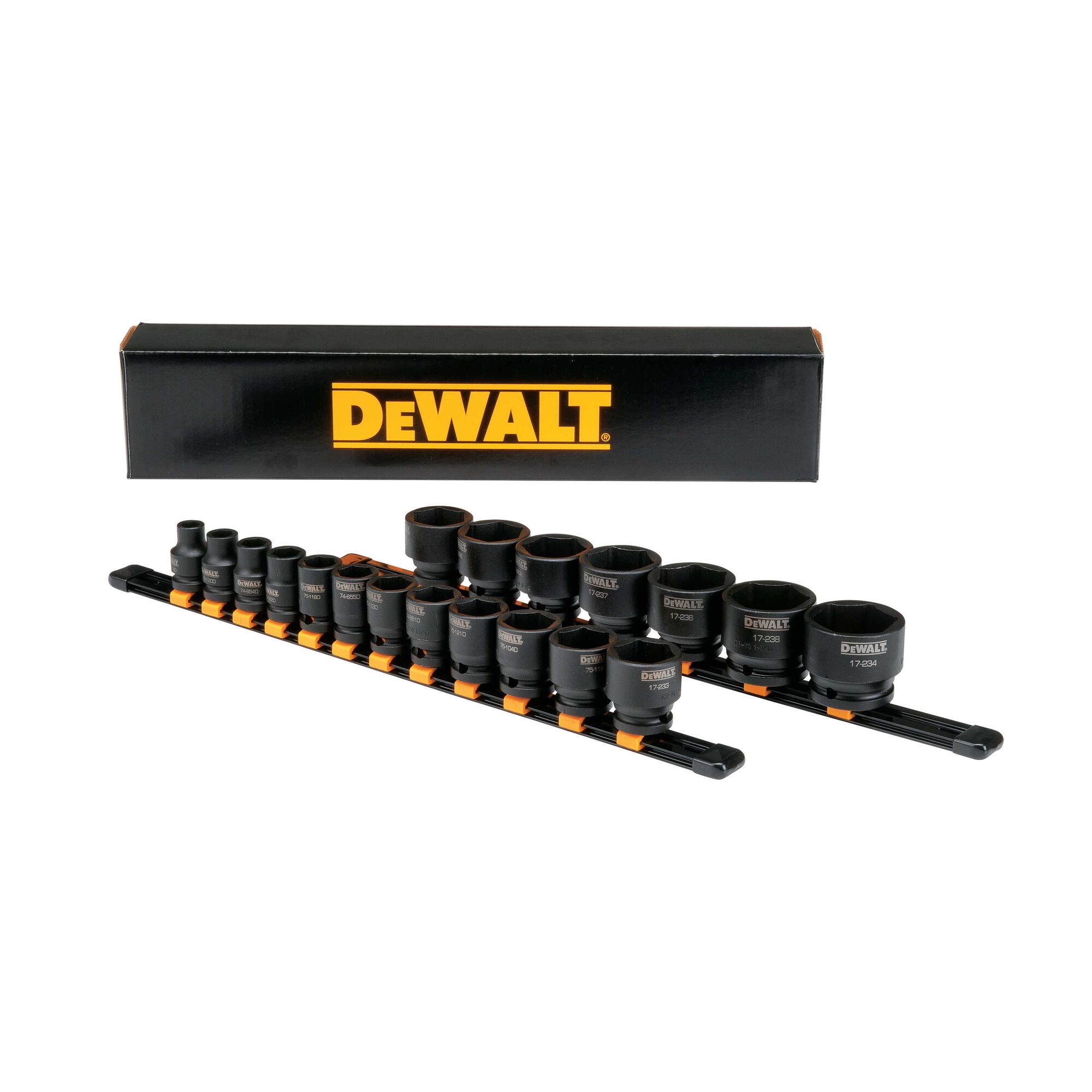 19 Piece 1 2 in Drive Impact Socket Set 6 PT DEWALT