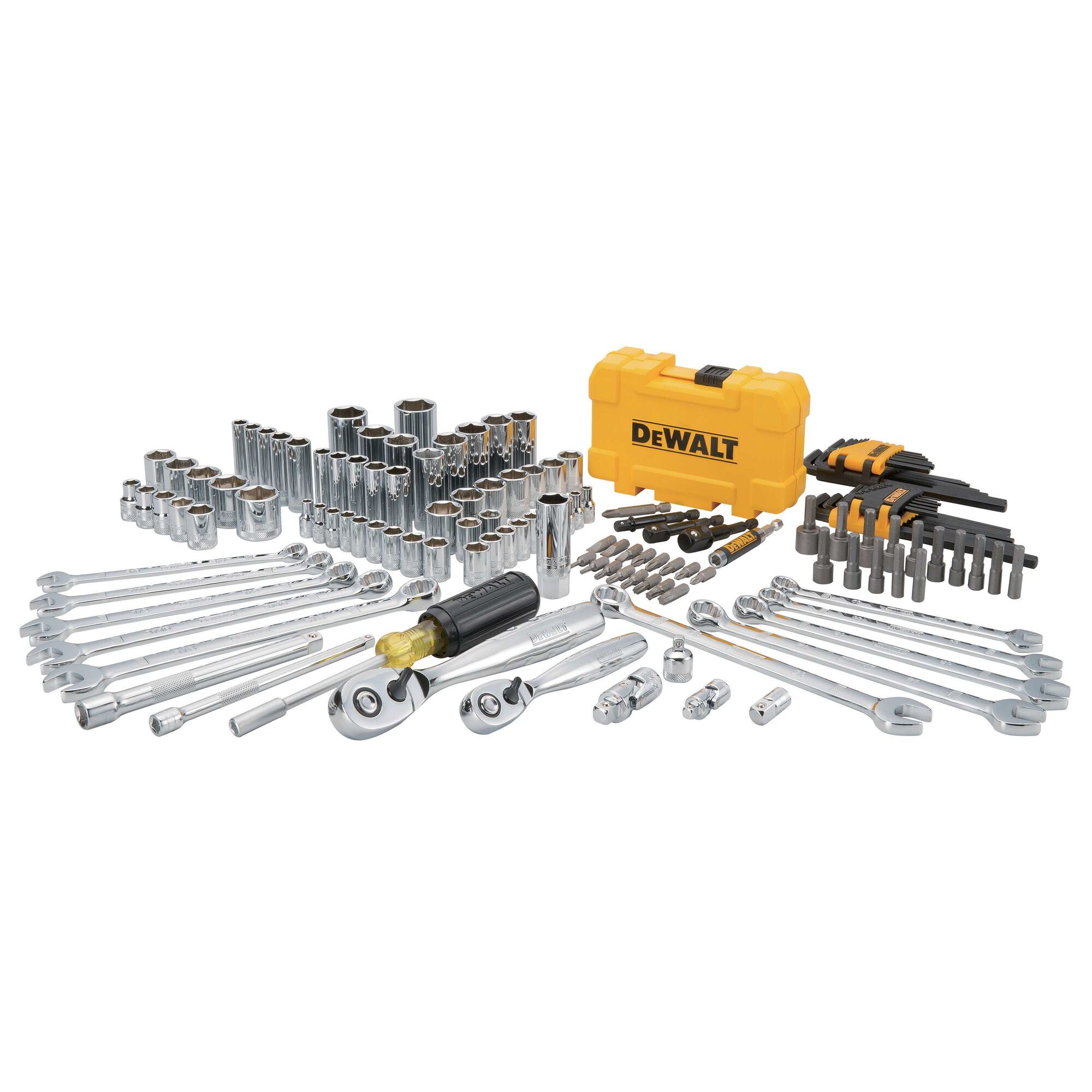 142 pc. 1/4 in. & 3/8 in. Drive Mechanics Tool Set | DEWALT